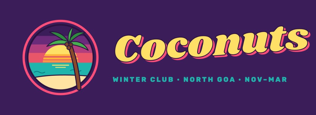 Coconuts. Winter club, North Goa, November to March.